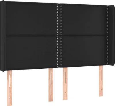 Produktbild von vidaXL Kopfteil mit Ohren Schwarz 147x16x118/128 cm Kunstleder