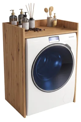 Productafbeelding van INNOVAHOME wasmachinemeubel Artisan eikenhout, opbouwmeubel voor de badkamer
