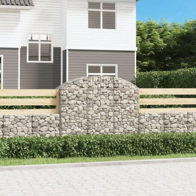 Zdjęcie produktu dla The Living Store Gabion z wysokim łukiem 150x50x120/140 cm Ocynkowane żelazo