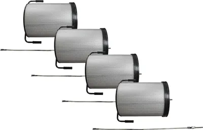 Produktbild von vhbw 4x Feinstaub-Filterpatrone kompatibel mit HBM 200, 300 Absauganlage für Holzbearbeitungsmaschine - Mit Reinigungsbürste