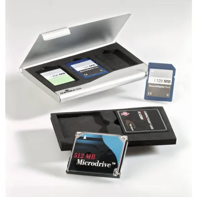 Produktbild von Durable Memory Card Box, 5 Karten, CF, MMC, SD, Aluminium, Silber, 1 Stück(e)