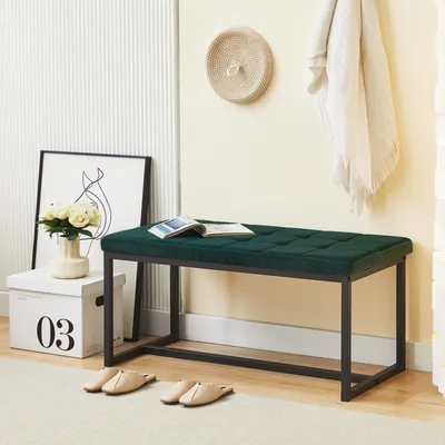 Produktbild von CLIPOP Gepolsterte Sitzbank,für Esszimmer,Flur, 100 cm, Grün