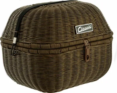 Immagine prodotto di Cestino portapacchi SIP Classic rotondo in metallo/ecopelle marrone scuro 360x320x280 mm