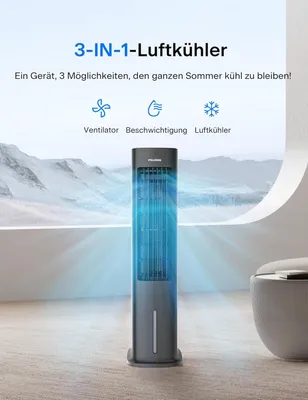 Produktbild von Verdunstungskühler mit Fernbedienung, 3-in-1 tragbarer Luftkühler, Ventilator, Timer
