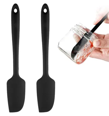 Image de Spatule en silicone, 22,7 cm, noire, lot de 2, résistante à la chaleur jusqu'à 315°C