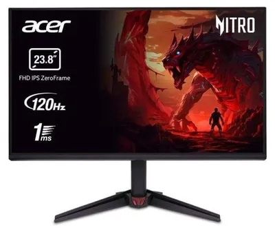Image de Acer Nitro VG0 (VG240YGbmipx) 23,8" Full-HD Gaming Monitor 60,5 cm (23,8 pouces), IPS, 120Hz, 99% sRGB, 1x VGA, 2x HDMI, Audio In/Out [] (UM.QV0EE.G01)