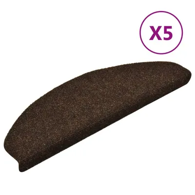 Obrázok produktu pre Schodové rohože, samolepiace, 5 ks, 65x21x4 cm, hnedé, polkruhové, veľké