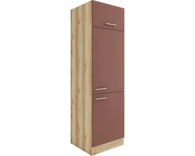 Produktbild von Optifit Kühlumbauschrank für 88er Einbaukühlschrank Bari407 BxTxH 60 x 57,1 x 206,8 cm rostrot matt zerlegt Anschlag reversibel KUBA H661-9+