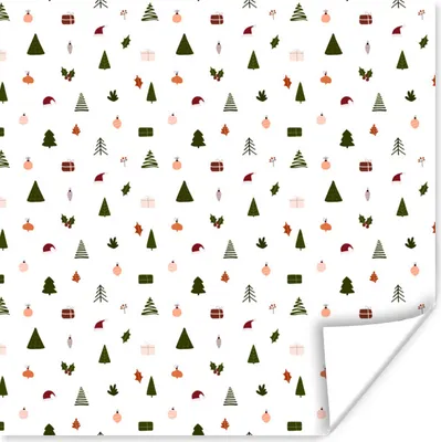Produktbild von MuchoWow® Poster Winter - Muster - Weiß 75x75 cm - Wand Dekoration