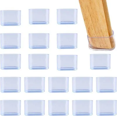 Produktbild von Famanu Schutzkappen für Stuhlbeine - 20 Stück - 40 x 20 mm - ovale Möbelbeinschoner - Kunststoff - Bodenschutz