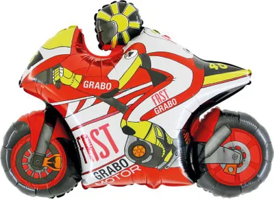 Obrázok produktu pre Motorka červená - fóliový balón - 67 cm