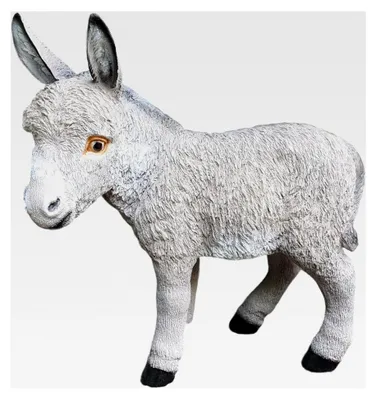 Produktbild von Esel Gartenfigur grau 50 cm – Tierfigur aus Kunstharz für den Bauernhof