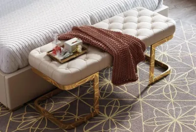Produktbild von Chesterfield Hocker Polsterbank Ottomane Sitzhocker Zweisitzer Leder Beistell