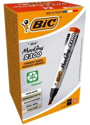 Immagine prodotto di BIC Marking 2300 marcatore permanente Punta smussata Rosso 12 pz