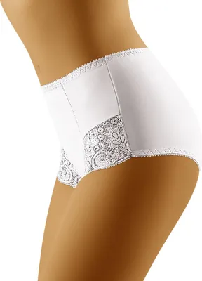 Produktbild von Wolbar Damen Figurformender Miederslip Mit Spitzeneinsatz WB33 , weiß, S