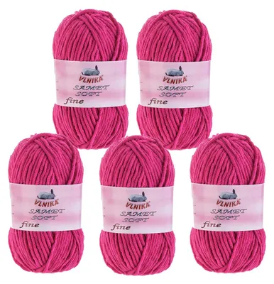 5 x 100g Strickgarn Samet Soft Fine pink