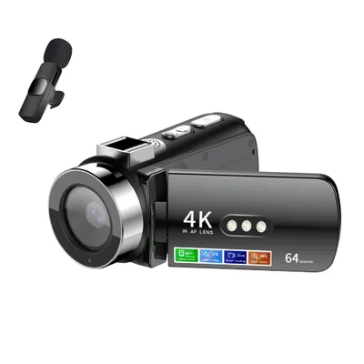 Produktbild von D9 WiFi Digital Camcorder 3 Zoll IPS Bildschirm Nachtsicht 4K Vlog Kamera mit drahtlosem Mikrofon