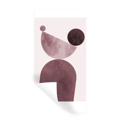 Produktbild von MuchoWow® Wandtattoo Wandsticker Wandaufkleber Formen - Abstrakt - Pastell - Rosa 40x80 cm Selbstklebend und Repositionierbar - Repositionierbar - Wasser abweisend