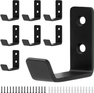 Immagine prodotto di Ganci da parete neri, confezione da 8 pezzi, per abiti e accessori