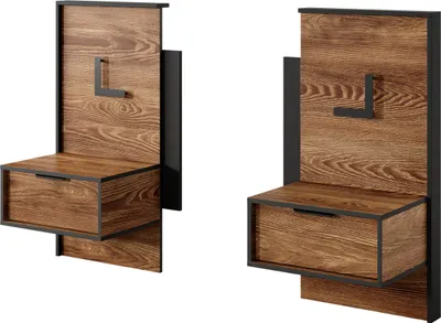 Produktbild von Masseno Nachttisch MILANO Nachtschrank Beistelltisch für Schlafzimmer 48,8 x 102 x 39,6 cm Anthrazit