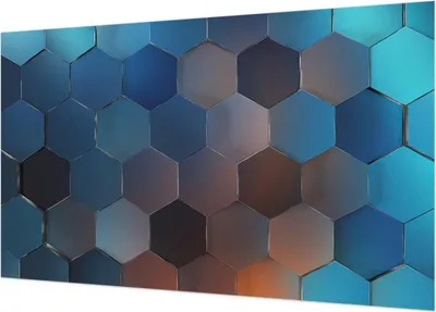 Produktbild von Selbstklebende Fototapete - Wandbilder für Wohnzimmer - 416x254 - Dekorative Wandfolie - Modernes Design für Wanddekoration - Tapeten für Innenräume - Blaue Sechsecke