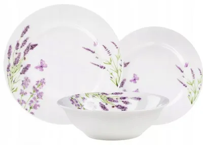 Produktbild von Prima Deco Essgeschirr-Set Lavendel, 18-teilig, 6 Personen