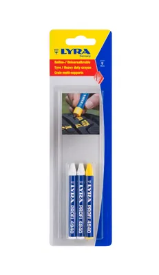 Obrázek produktu pro LYRA 4940 Mark-All Profi, křída pro označování pneumatik, žlutá, balení blistr, 3 kusy.