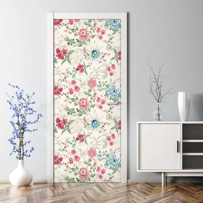 Produktbild von Dekorative Türposter selbstklebend Klebefolie Wandaufkleber Türaufkleber Frühling Blumen 70 x 200 cm