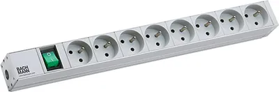Obrázok produktu pre Bachmann 333.419, Základný, 1U, Šedá, 8 AC zásuvky/AC zásuviek, 2 m