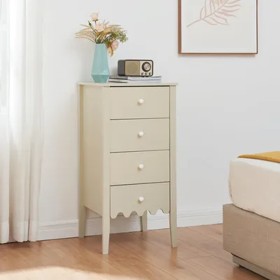 Obrázok produktu pre Komoda "Luspoo" so 4 zásuvkami 82 x 40 x 40 cm krémovo biela