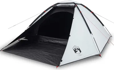 Produktbild von vidaXL Kuppel-Campingzelt 4 Personen Weiß Dunkel Wasserdicht