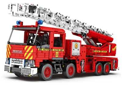 Produktbild von Reobrix 22005 Feuerwehr Drehleiter Klemmbaustein RC Feuerwehrfahrzeug 3266 Teile ab 14