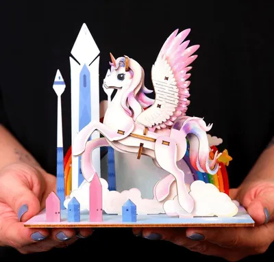 Image de EscapeWelt 3D puzzle en bois Licorne
