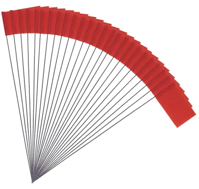 50 Markierungsfahnen 5,1x7,6 cm rot mit Stahlstab