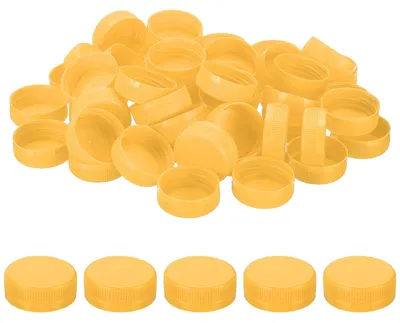 100 goldene Plastik-Flaschenverschlüsse 38 mm, wiederverwendbar
