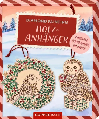 Zdjęcie produktu dla Drewniany wisiorek z malowanym diamentem