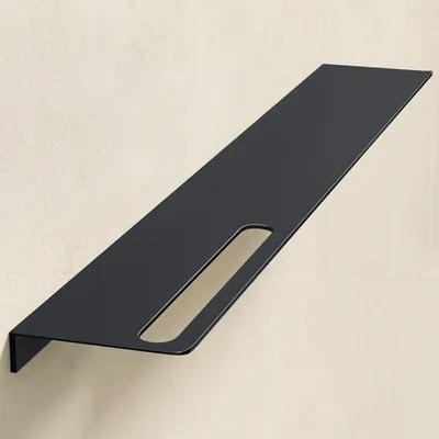 Produktbild von Mai & Mai Duschablage zum Bohren oder Kleben Duschregal Badablage aus Aluminium 80cm Badezimmerablage zur Wandmontage Organizer Matt schwarz Reglo-06