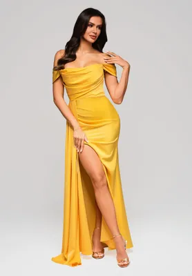 Produktbild von Ombre Elegantes Abendkleid mit Schulterfreiheit gelb XS