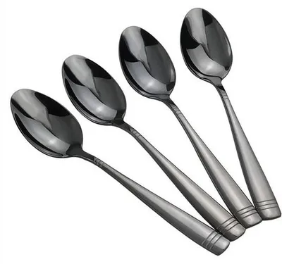Produktbild von Famanu Esslöffel Set 12 Stück - Matt Schwarz, Spiegelpoliertes Besteck