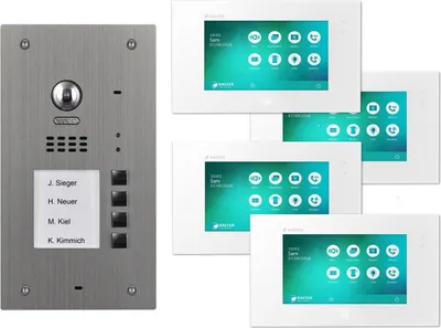 Produktbild von BALTER EVIDA Silber RFID Edelstahl Video Türstation 4 Teilnehmer 2-Draht BUS 170° Kamera