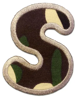 Produktbild von Buchstabe S - 6.2x4.9cm: Alphabet Buchstaben Einzeln Auswählbar - Aufnäher, Bügelbild, Aufbügler, Applikationen, Patches, Flicken, Zum Aufbügeln