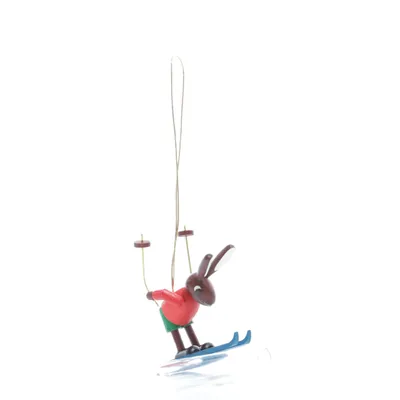 Produktbild von Osterdekoration Hase Skifahrer bunt Höhe 4,5cm NEU