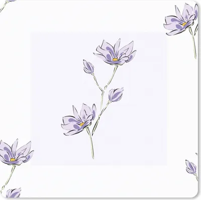 Produktbild von MuchoWow® Mauspad Mousepad Blumen - Lila - Muster 30x30 cm - Mousepads - Maus Mat - Pad - Mausunterlage - Gaming