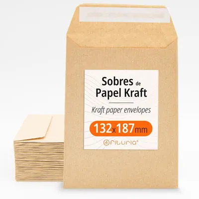 Kraft-Umschläge mit Silikonband, 500 Stück, 132x187 mm