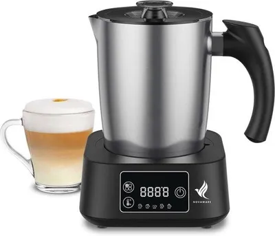 Produktbild von Elektrischer Milchaufschäumer – 5-in-1 – Edelstahl – Für die Zubereitung von cremigem Milchschaum für Kaffee