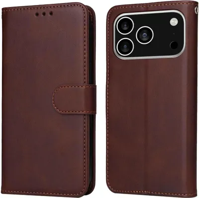 Produktbild von Mobigear Wallet iPhone 17 Pro Hülle Klapphülle Geldbörse - Braun