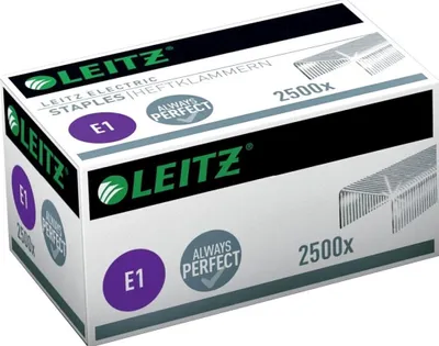 Produktbild von Leitz 55680000, Klammerpack, 4 mm, 2500 Heftklammern, Befestigung, E1, Galvanisiertes Stahl