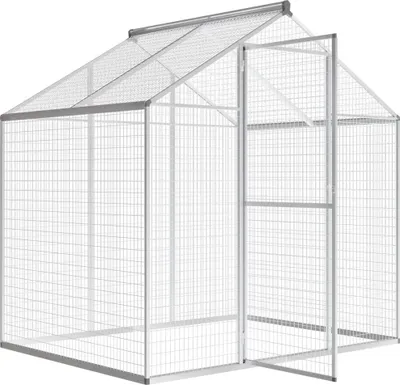 Zdjęcie produktu dla vidaXL Woliera zewnętrzna aluminiowa 178x122x194 cm