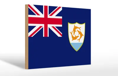 Produktbild von Holzschild Flagge Anguillas 30x20cm Flag of Anguilla