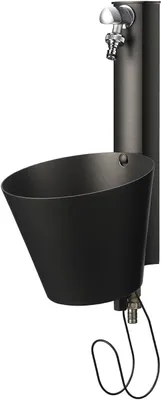 Produktbild von Garten-Wandbrunnen mit Doppelhahn, 49 x 23 x 26,6 cm, Taupe